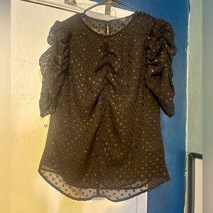 Express Scoop Neck Top with Glitter Detail